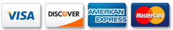 We Accept All major credit cards 